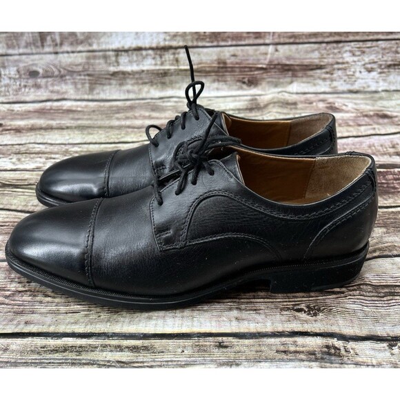 Johnson & Murphy Leather Men\'s Dress Oxford Lace-Up Shoes Size 9.5M Black NEW main image 4